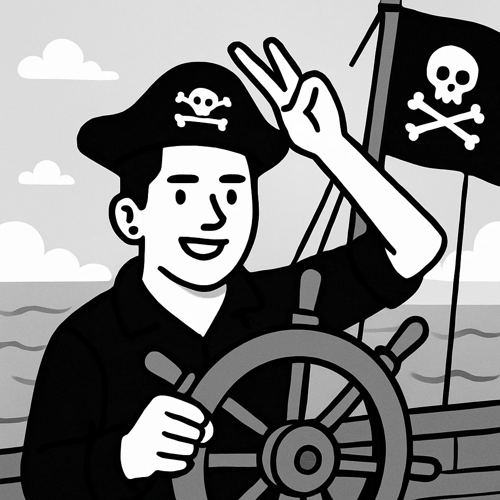pirate avatar sailing on a pirate ship emoji