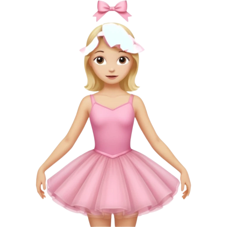 blonde girl with pink dress like a ballerina  emoji