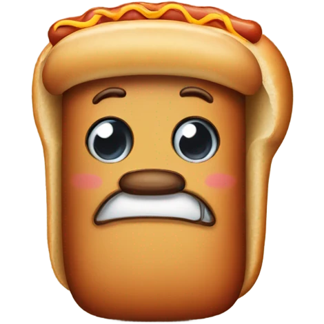 sad hot dog emoji