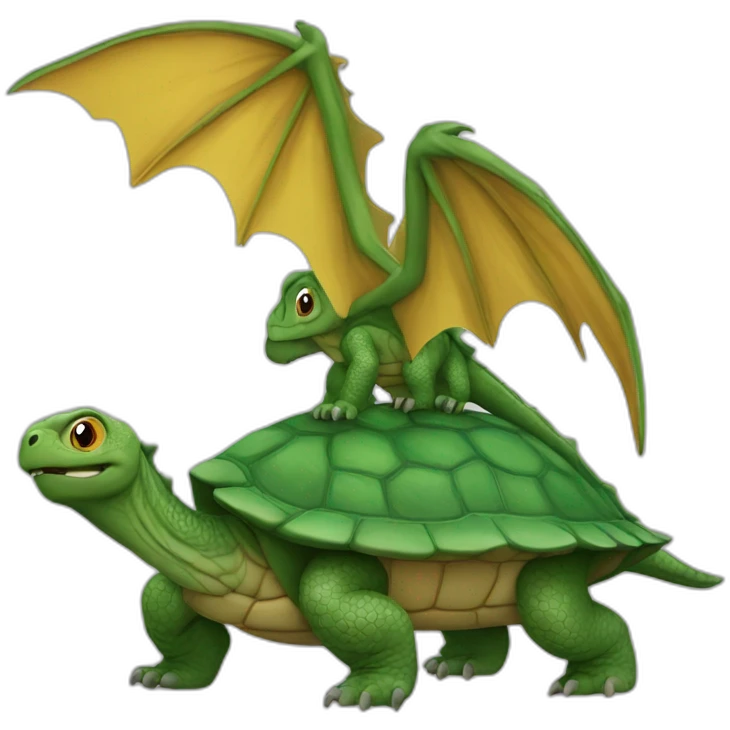 tortue sur dragon emoji