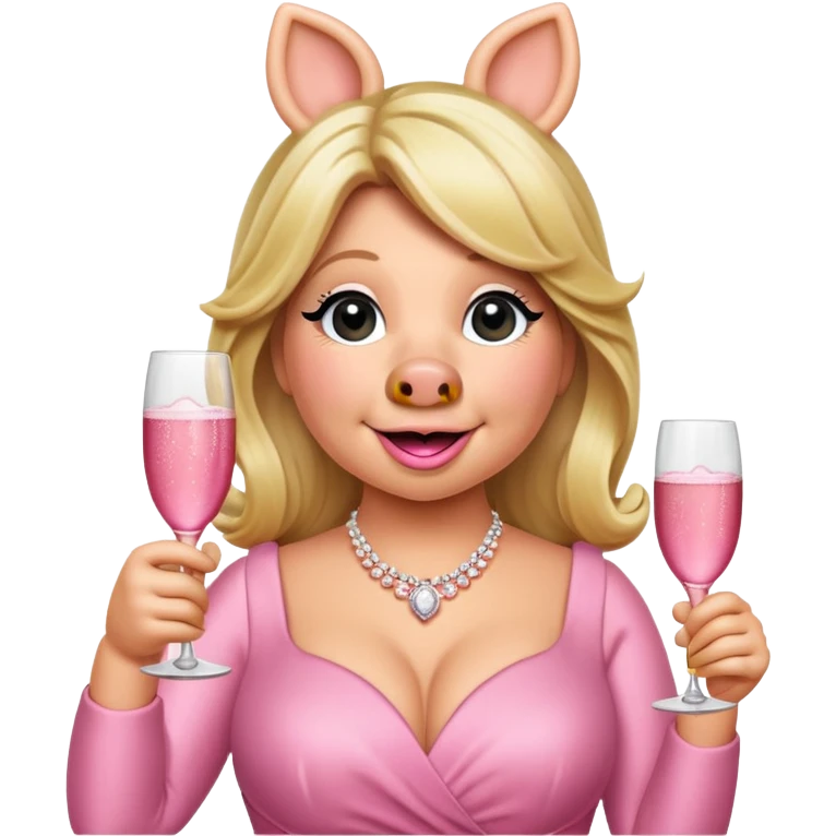 miss piggy pink champagne cheers  emoji