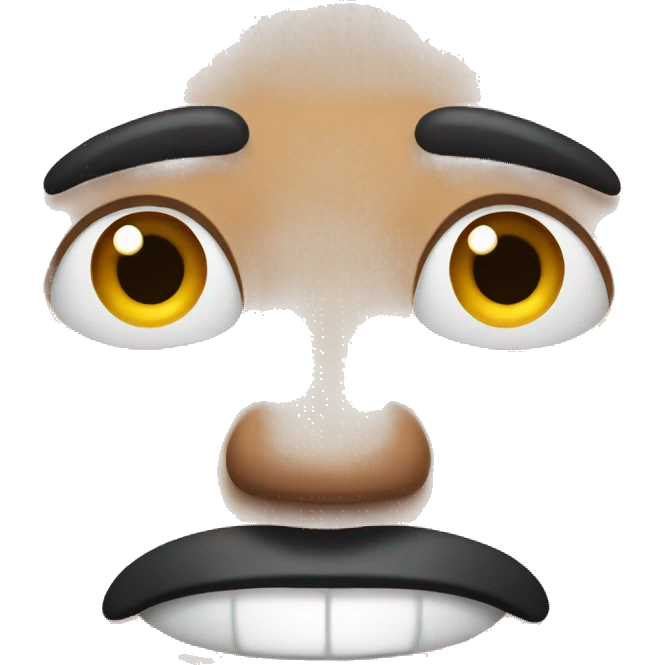 Man with eyebrows missing emoji