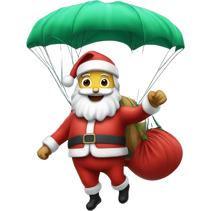 Santa with a parachute  emoji