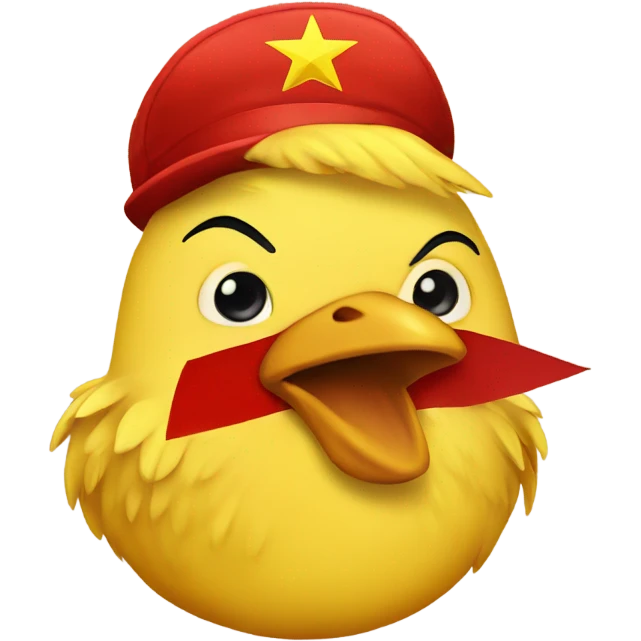 Yellow chicky with communist hat emoji