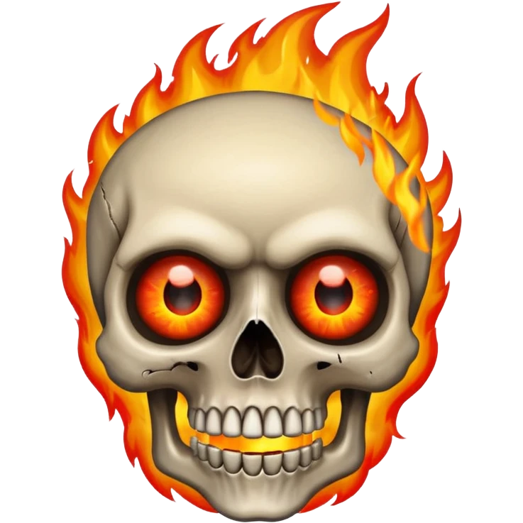 Skull eyes on fire emoji