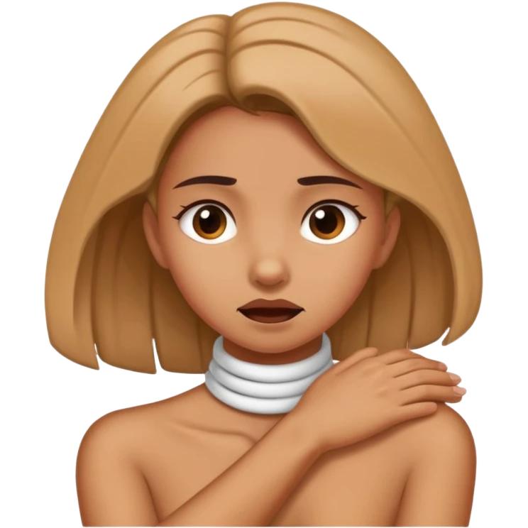 girl strangling her neck emoji