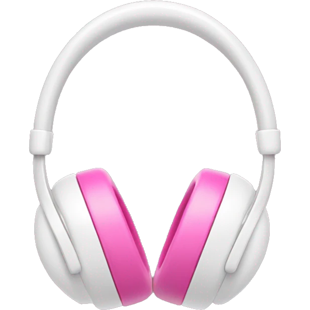White headphones with pink bow emoji