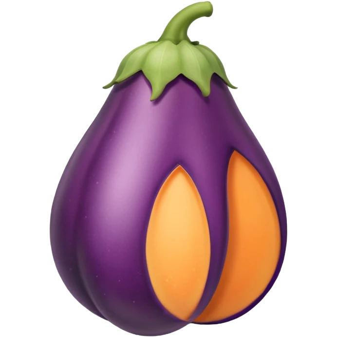 Eggplant in peach  emoji