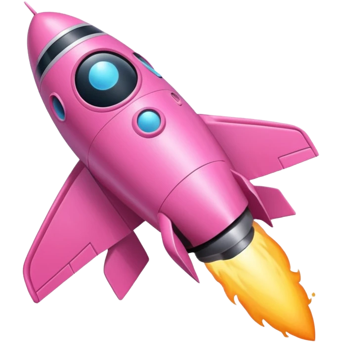 cohete espacial rosa emoji