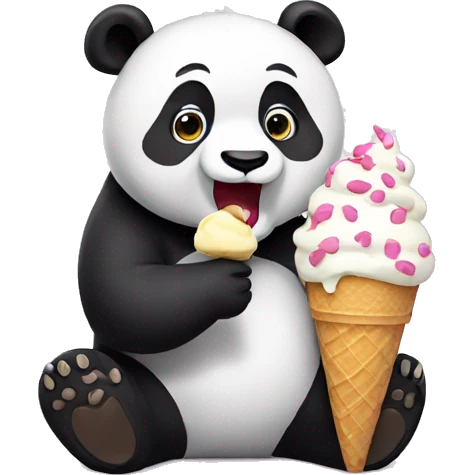 Panda eating ice cream emoji