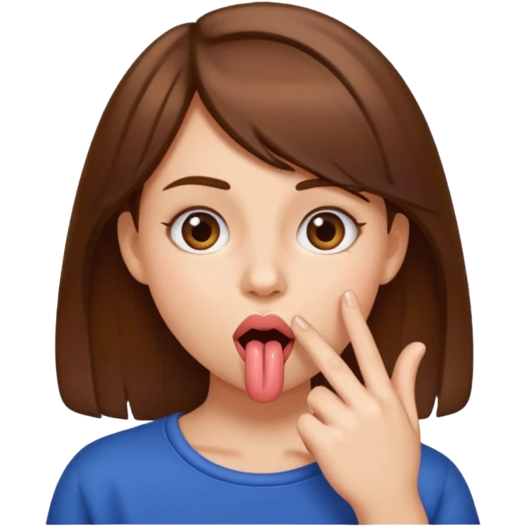 fille doigt dans la bouche tire la langue emoji