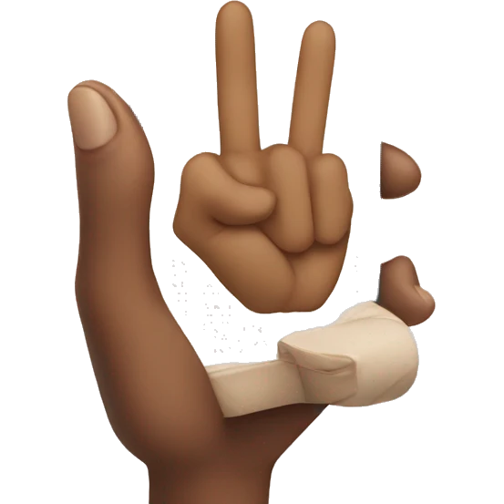 two fingers making zoom in the phone emoji