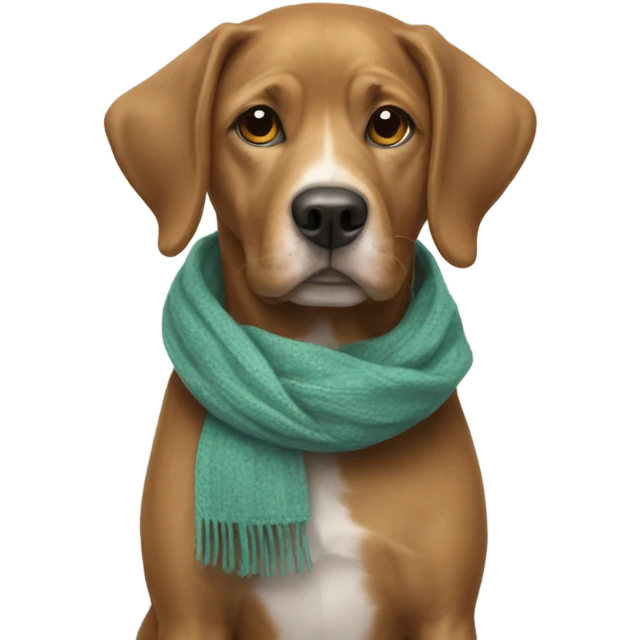 My dog Dublin with a scarf emoji