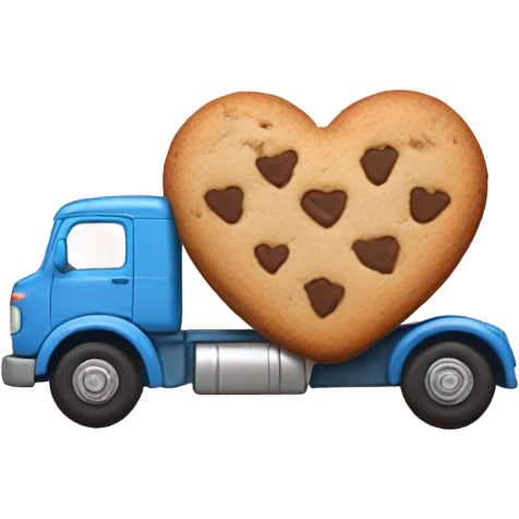 cookie heart with semi truck emoji