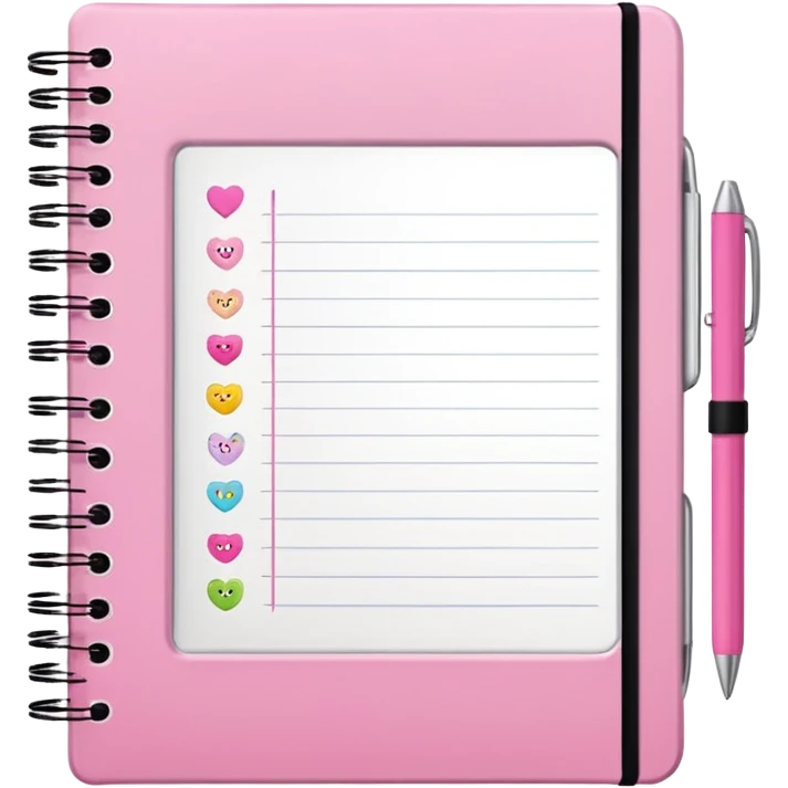 girly pink notebook planer emoji