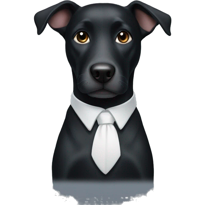 black dog with white collar and whitish nose emoji