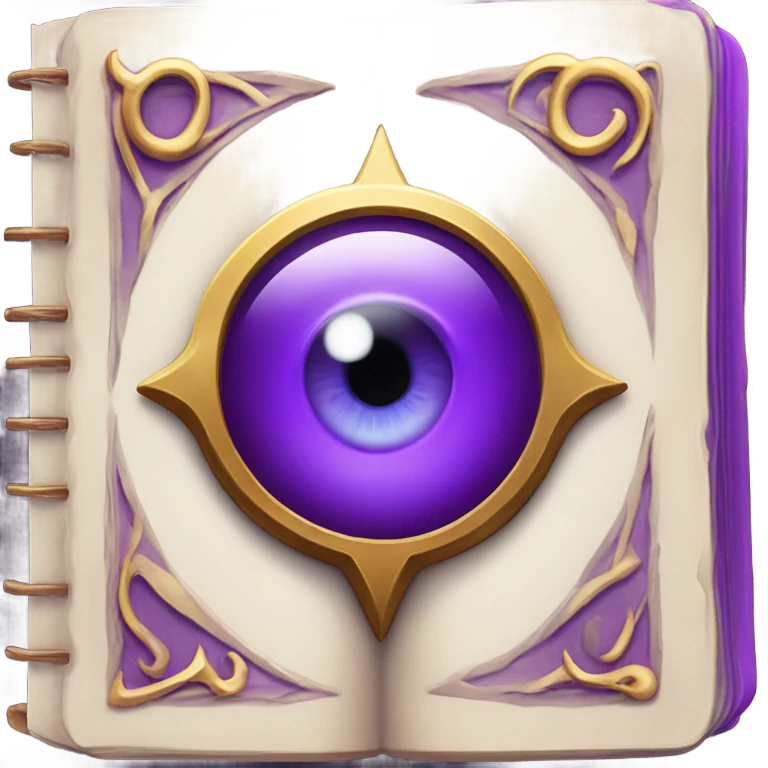 spell book that's purple with evil eye in the middle emoji