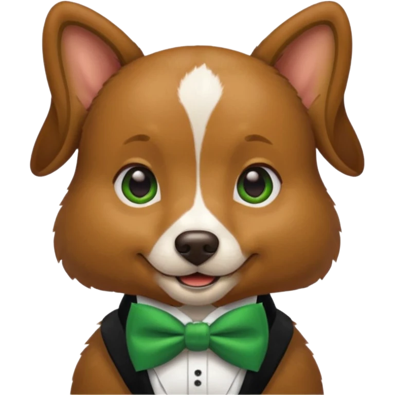 dog with a green bow tie emoji