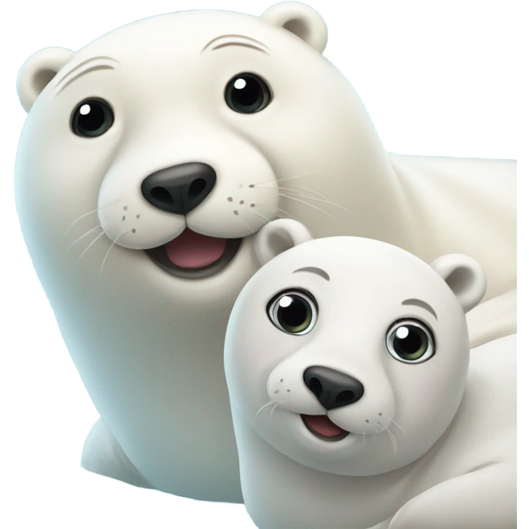 Cute seal with cute polar bear emoji