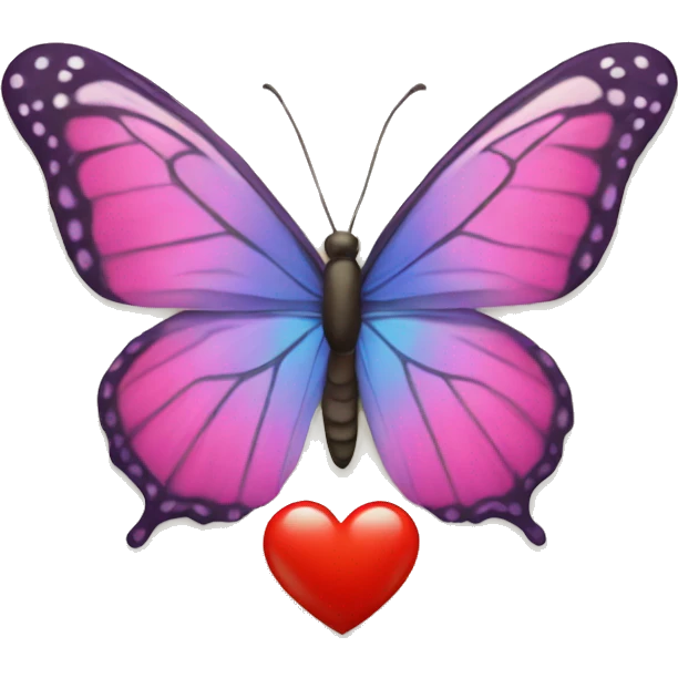 Butterfly and a heart emoji