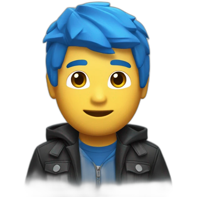 personaje de roblox rubio con chaqueta azul  emoji