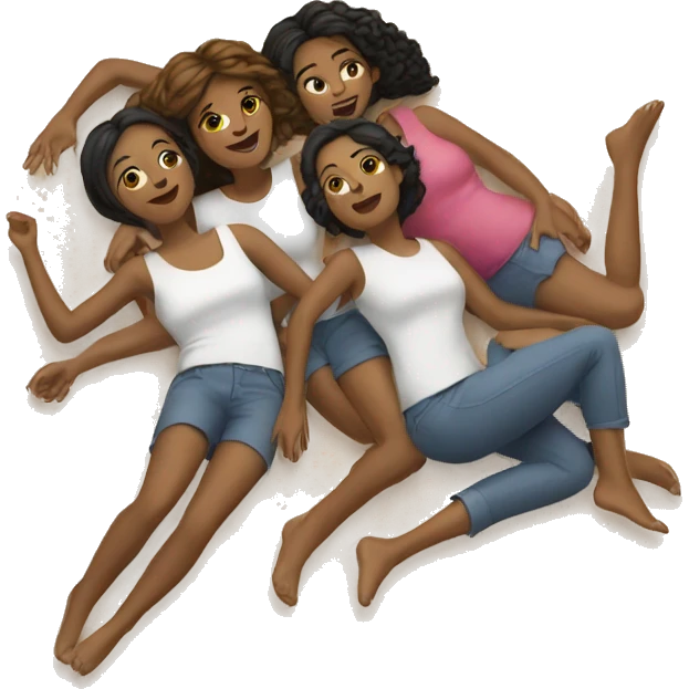 Three Women laying on the ground  emoji