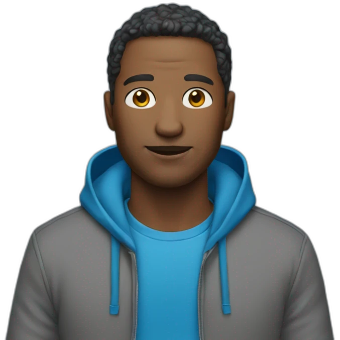 man with blue hoodie emoji