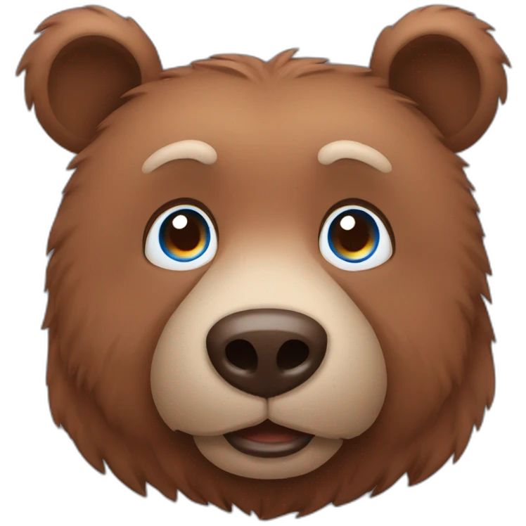 Head Brown bear blue eyes red hair emoji