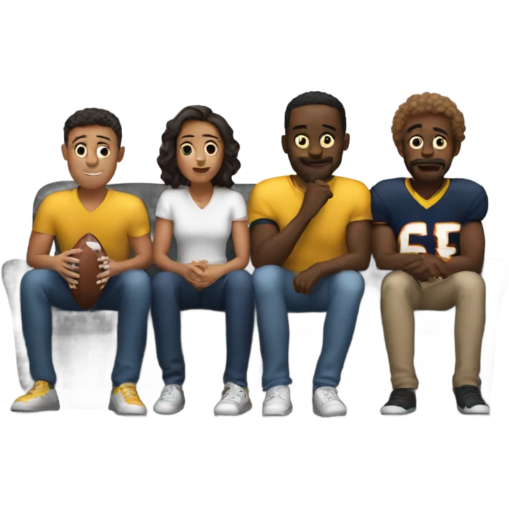 5 friends watching football emoji