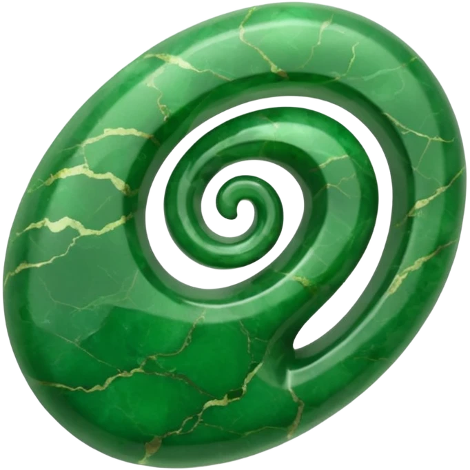 Oval green stone with a swirl on it emoji
