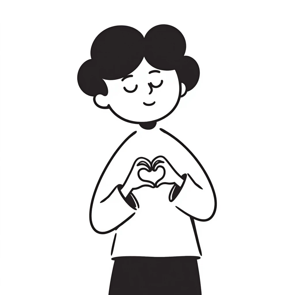 Hand making Korean finger heart gesture, small heart shape formed with thumb and index finger emoji