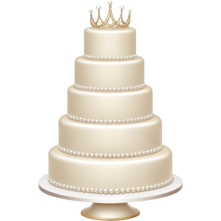 elegant multi-tier wedding cake decorated with pearls emoji