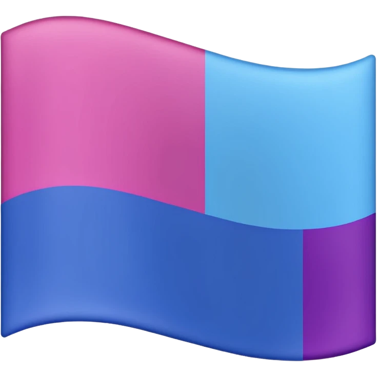 Bisexual bandera con tres colores rosa violeta y celeste  emoji