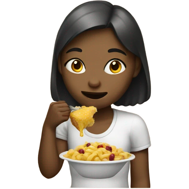 Girl eating  emoji
