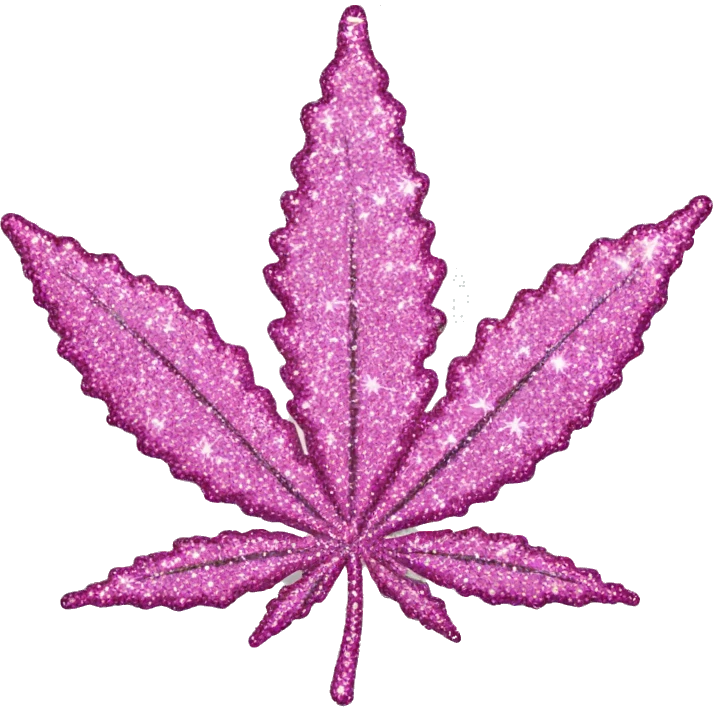 pink sparkly marijuana leaf emoji