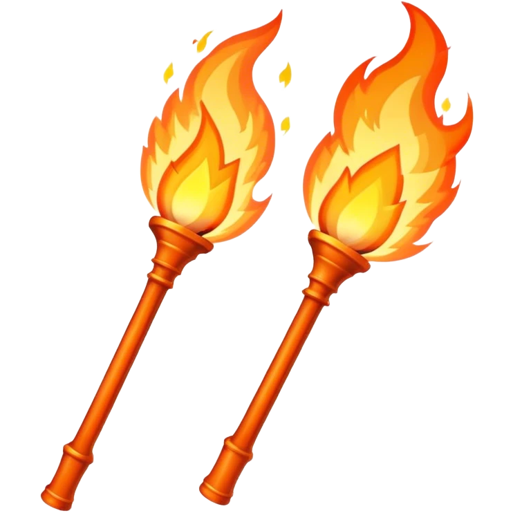 two torch with fire diaganolly crossed emoji