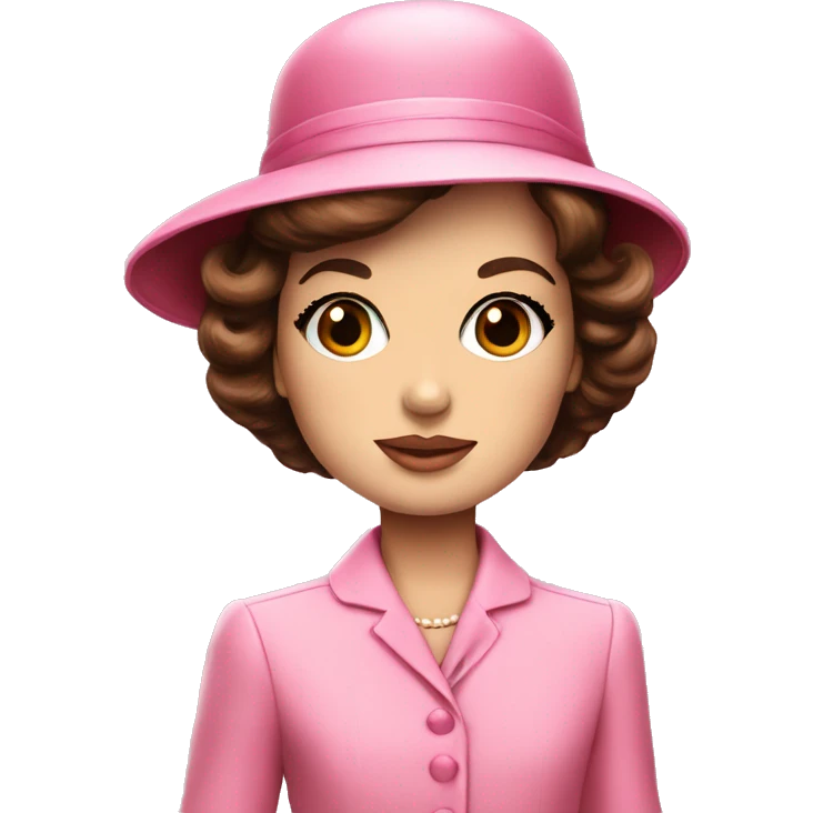 Young Jackie Kennedy in pink suit and pillbox hat emoji