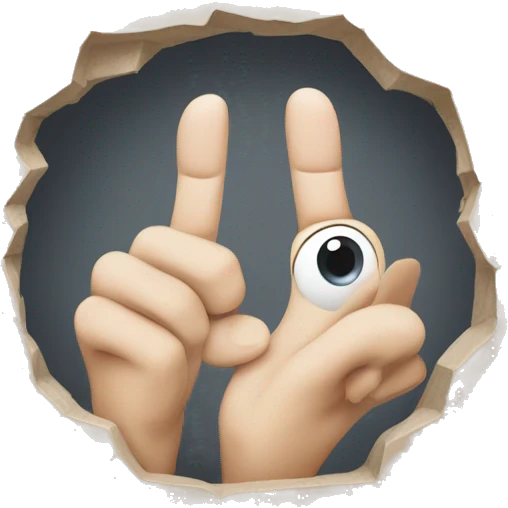 An elongated hole with the hands, with fingers indicating towards one end and the thumbs to the other emoji