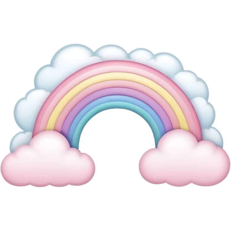 pastel pink rainbow arch with fluffy clouds emoji