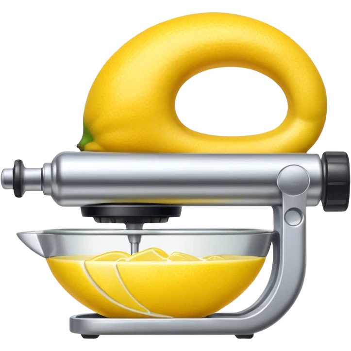 mac os icon fruit mechanical squeezer, lemon yellow bright crisp emoji