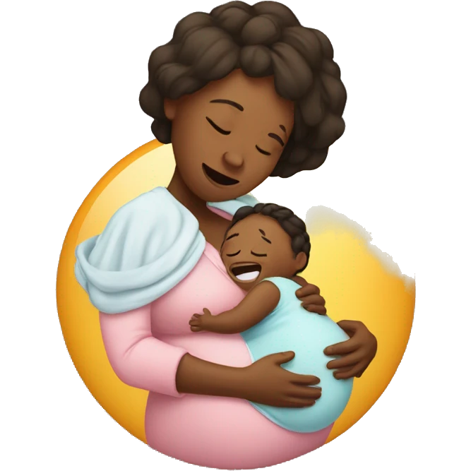 a pregnant woman cries with happiness  emoji