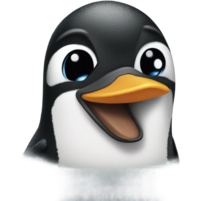 Winking penguin kissy face emoji
