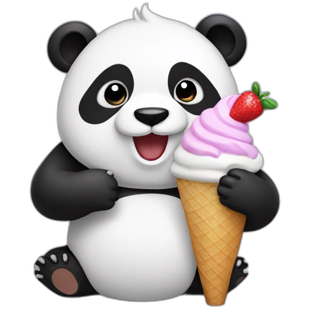 Panda eating ice cream emoji