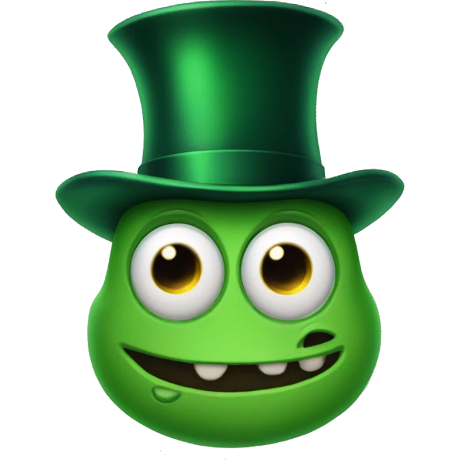 green tophat monste emoji