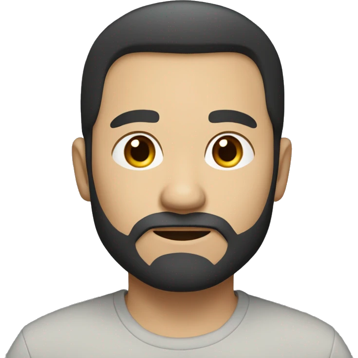 white asian looking man with dark brown hair and some beard, dressed in smart casual emoji