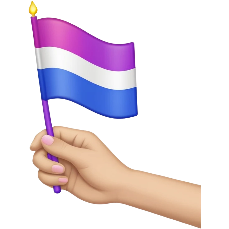 hand holding bisexual flag emoji