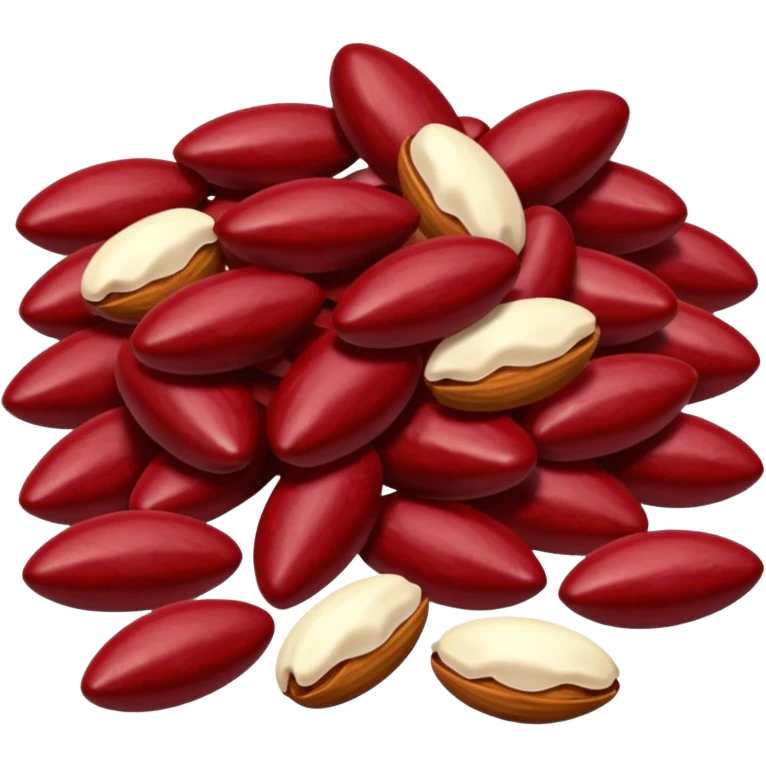 pile of candied almonds with a dark red candy coat emoji