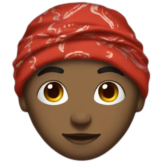 red bandana afroamerican emoji