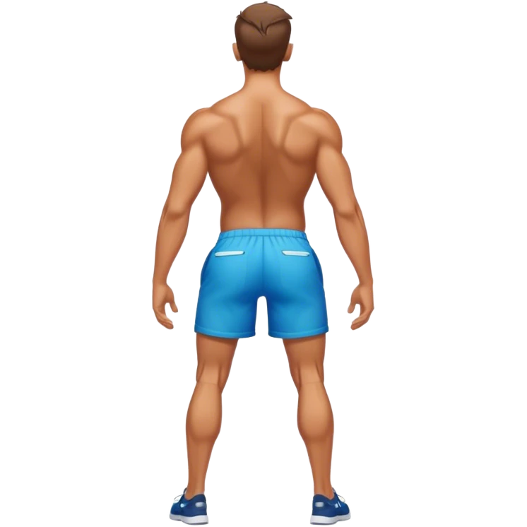back view of calves muscles male wearing shorts emoji