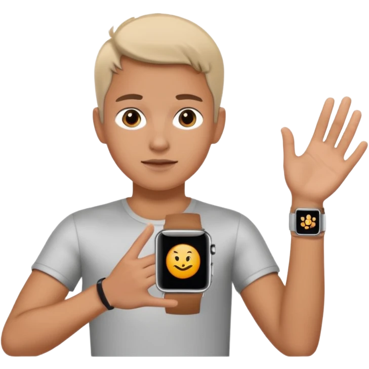 Young person wearing a smartwatch emoji